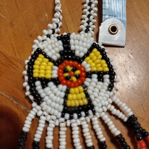Authentic Handmade Beaded Bird/Medicine Necklace - Picture 3 of 4